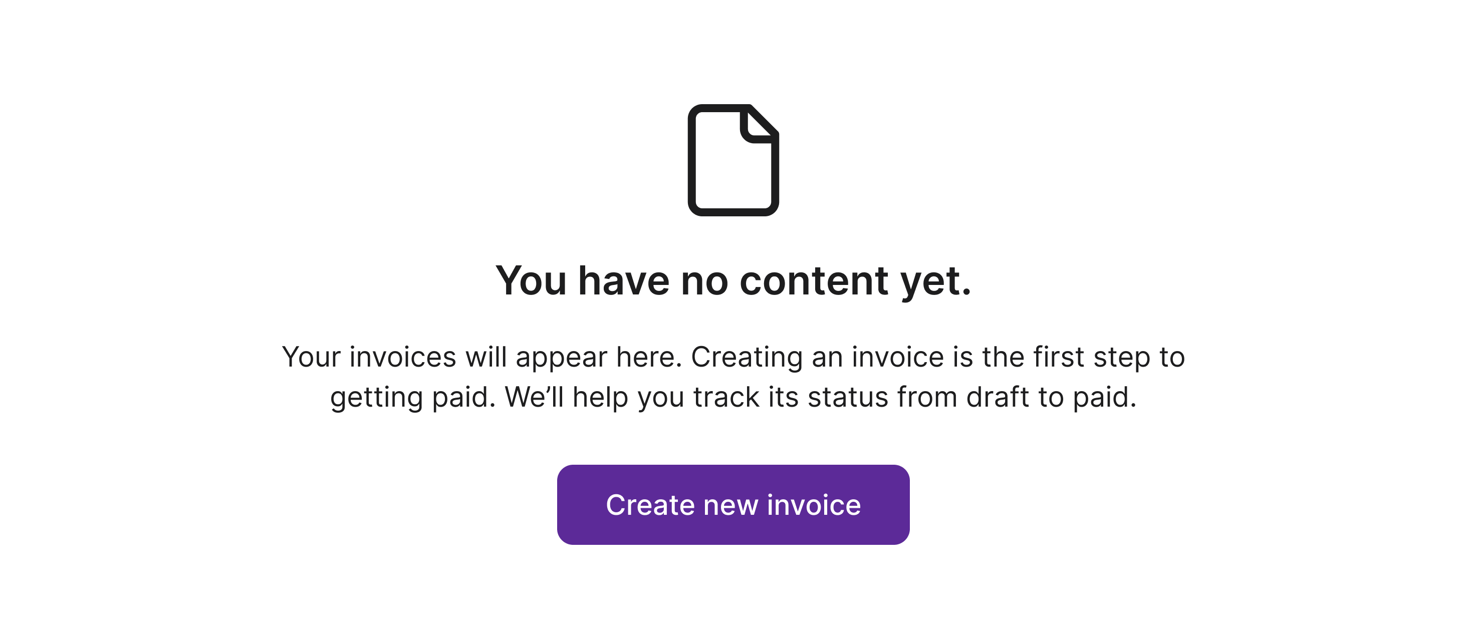 Primary button in an empty state context