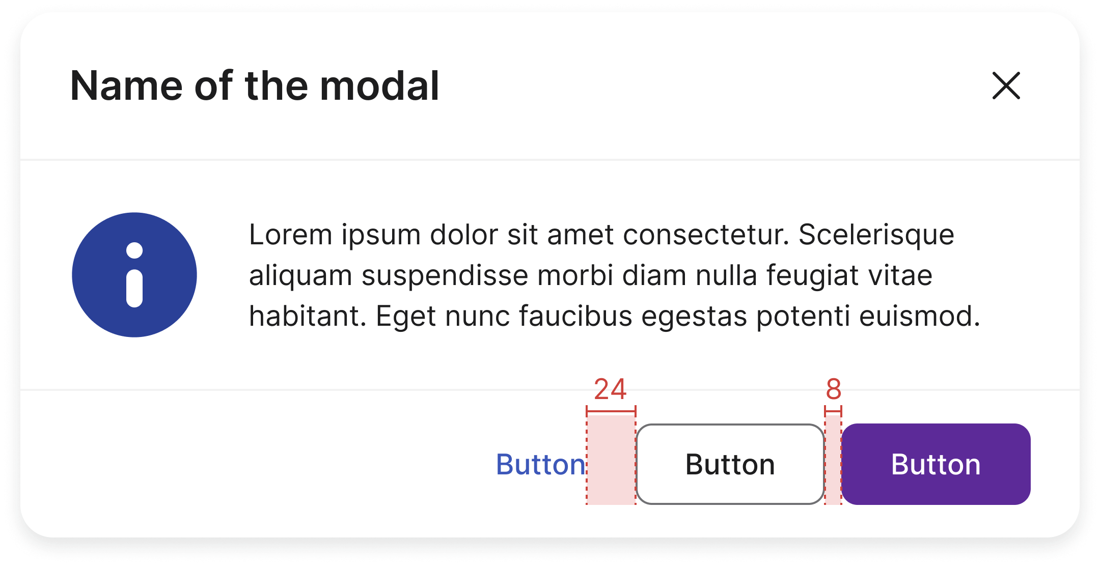 Button group vertical spacing — 8 px gap between buttons