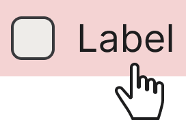 Clickable area of checkbox including both the control and the label
