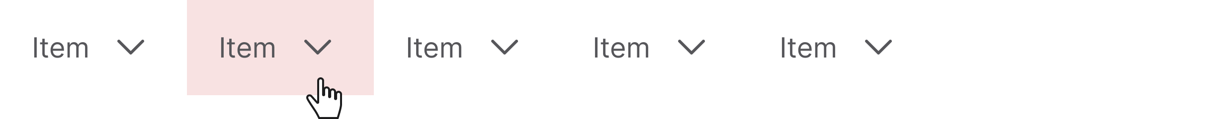 Navigation bar item with the cursor over the full label and surrounding area, showing the entire item is a clickable target