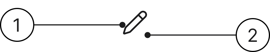 Icon button anatomy: 1 — icon glyph, 2 — container