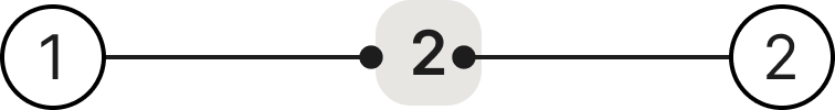 Notification muted badge anatomy: the container (1) and the number label (2)